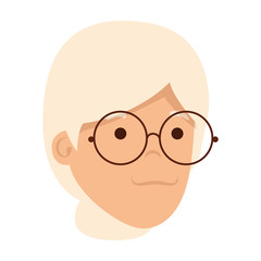 old woman head character