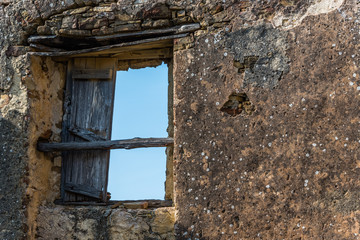 Window in an Ancient Windmill in the Hills of Southern Italy