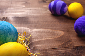 happy Easter! Paints Easter eggs.