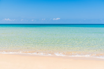 Fototapeta na wymiar tropical beach and sea with blue sky, vacation concept 