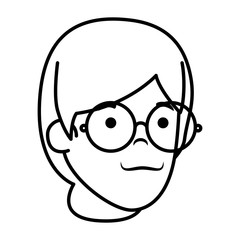 old woman head character