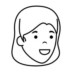 beautiful and young woman head character