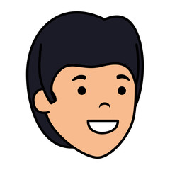 young and casual man head character