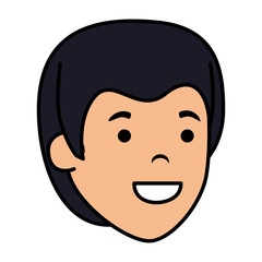 young and casual man head character