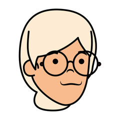 old woman head character