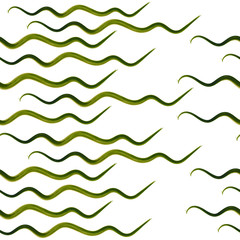 abstract seamless vector pattern, green warwecolor lines and strokes, watercolor strokes, dashes and curls pattern, doodle lines pattern, abstract lines on white background, seamless vector background