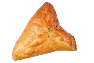 Delicious samosa on white background