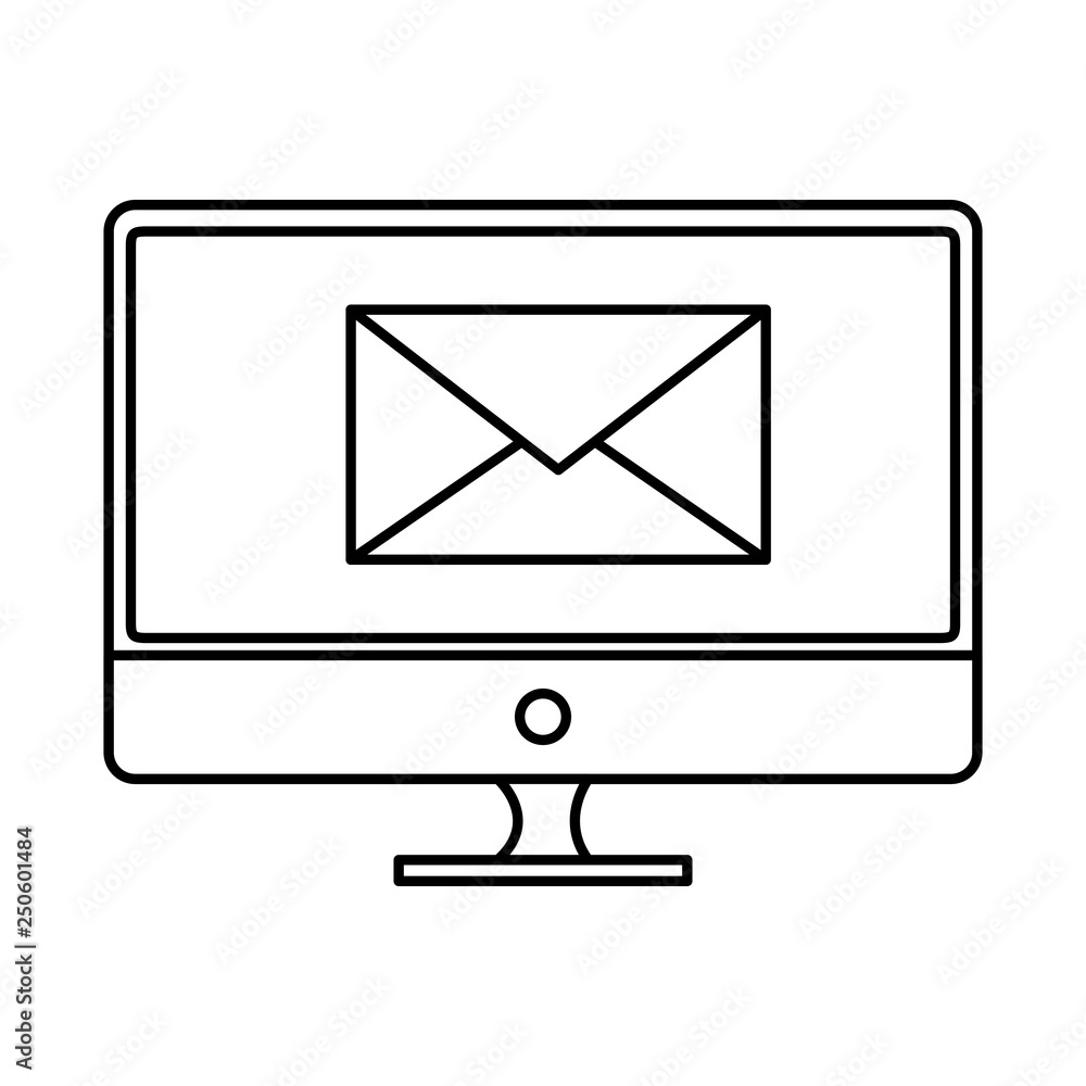 Poster computer desktop with envelope