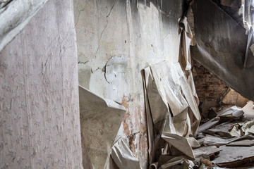 interior of an old abandoned building