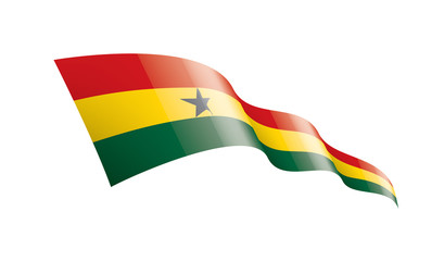 Ghana flag, vector illustration on a white background