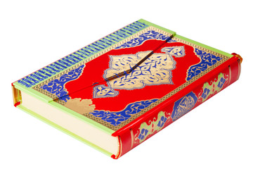 The Holy Quran over white background