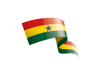 Ghana flag, vector illustration on a white background