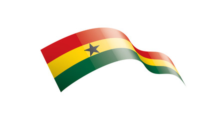 Ghana flag, vector illustration on a white background