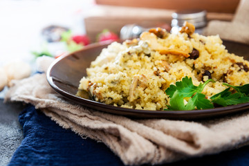 kebab of chicken and semolina in the oriental