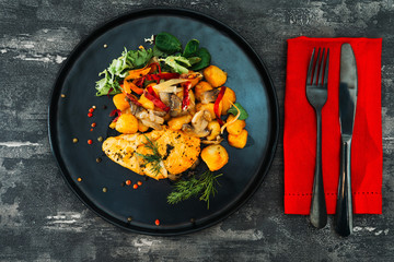 Chicken fillet mince with Potatoes and Mushrooms