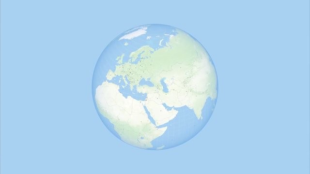 Zoom to Russia. State Borders and Capitals. World Zoom Into Russian Federation - Planet Earth. Political Borders of European and Asian Countries: Russia, Mongolia, Kazakhstan, China, Poland, Ukraine.