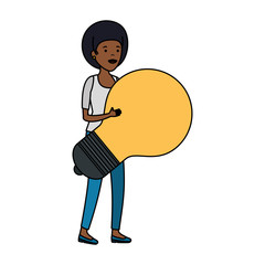 young black woman with bulb