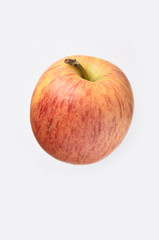 red glossy Apple isolated on white background