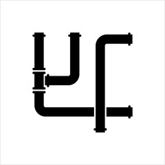 Pipe Icon, Pipe Fitting Icon, Water, Gas, Oil Pipeline, Plumbing Work