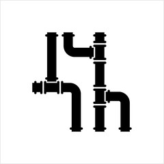 Pipe Icon, Pipe Fitting Icon, Water, Gas, Oil Pipeline, Plumbing Work
