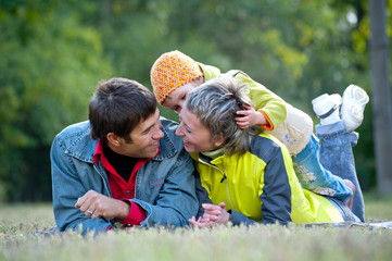 Family in park