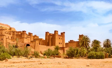 Foto op Aluminium Marokko Prachtig uitzicht op Kasbah Ait Ben Haddou in de buurt van Ouarzazate in het Atlasgebergte van Marokko. UNESCO werelderfgoed