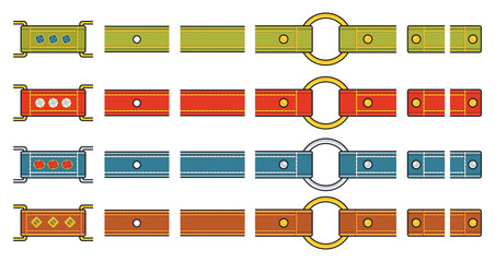 Obraz premium Set of fashionable colored straps with clasps.
