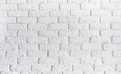 White brick wall home interior background design, blank texture concrete cement pattern surface masonry brickwork abstract texture light aged paint grungy rusty blocks of stonework with copy space