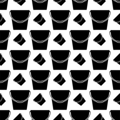 Bucket Icon Seamless Pattern