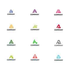 letter a set logo with modern and simple concept