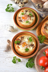 Baked egg in bun