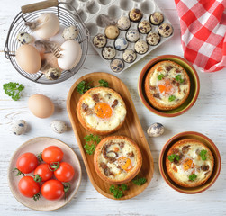Baked egg in bun