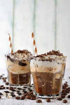 Iced Coffee With Whipped Cream And Ice Cream