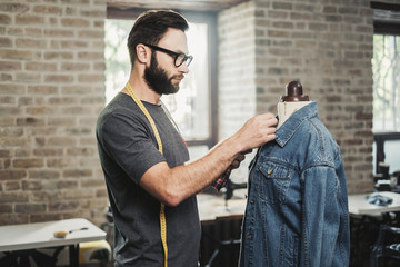 Fashion designer working in his studio