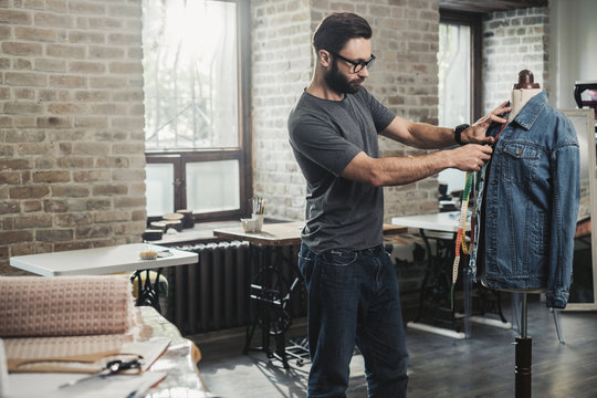 Fashion designer working in his studio