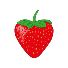 Ripe red strawberry vector icon