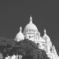 Sacré coeur en noir et blanc