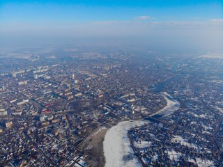 aerial view of the city
