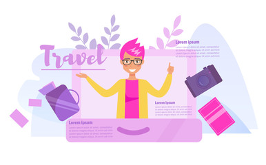 Travel concept Vector. Cartoon. Isolated art on white background.