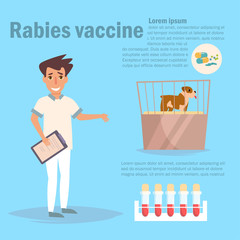 Rabies vaccine Vector. Cartoon. Isolated art on white background.