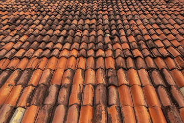 Red roof, beautiful texture for pattern. Shelter for house