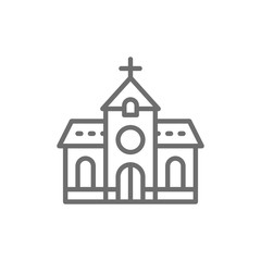 Church, chapel, temple line icon.