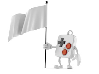 Gamepad character holding blank flag