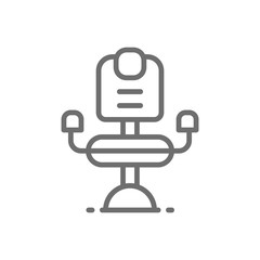 Barber chair, hairdresser line icon.