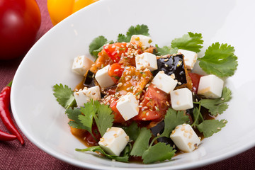 Eggplant salad with mixed vegetables