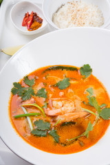 Thai tom yum shrimp soup