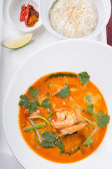 Thai tom yum shrimp soup