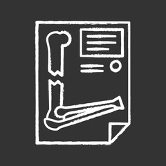 Bone fracture diagnosis chalk icons