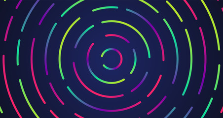 Colorful neon dashed lines, vector illustration
