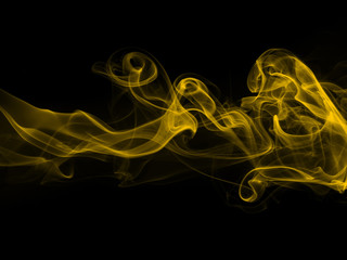 abstract yellow smoke on black background. fire design